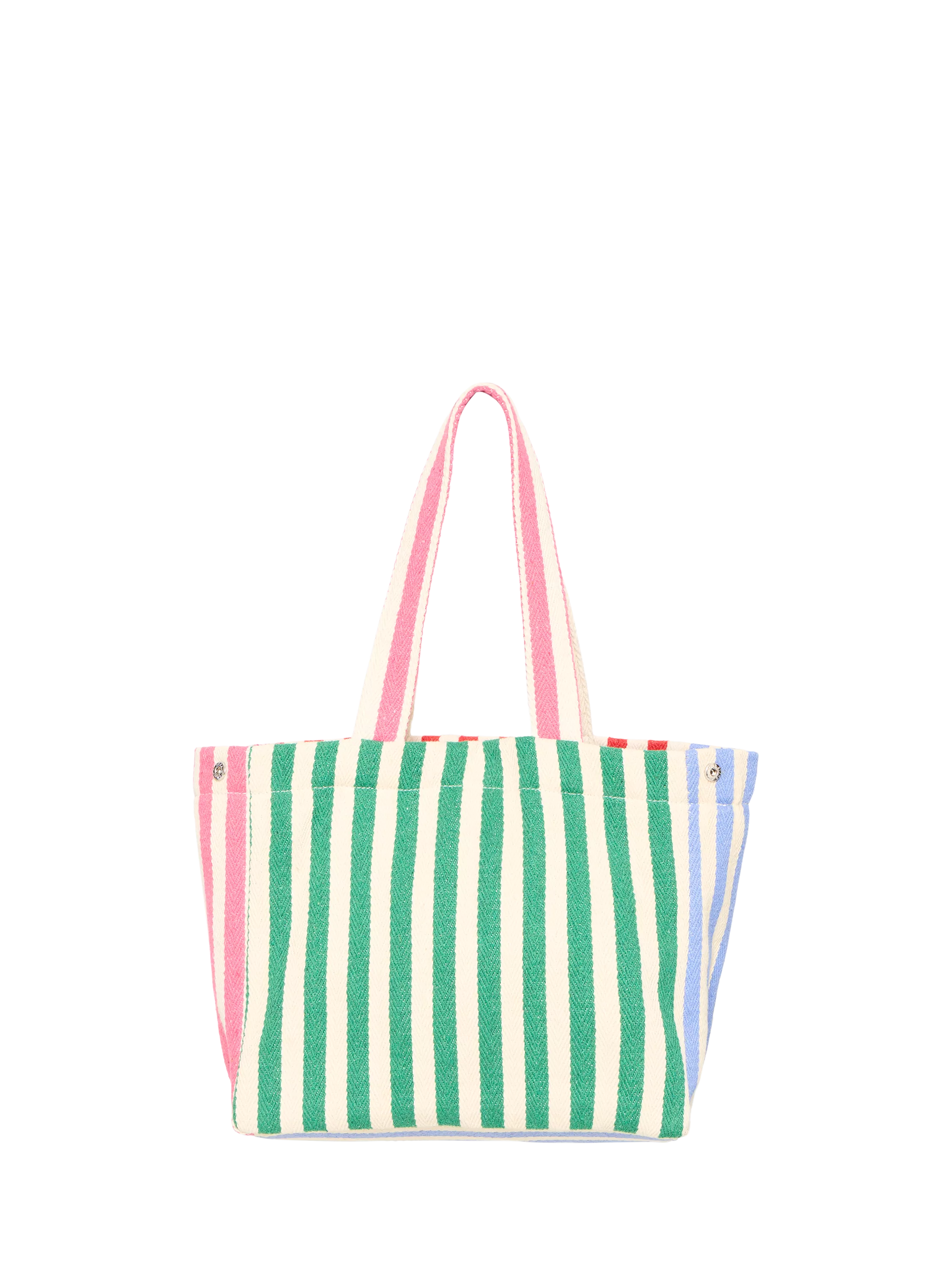 ICHI Iasio striped tote bag in Birch made of cotton (British brand)