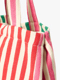 ICHI Iasio striped tote bag in Birch made of cotton (British brand)
