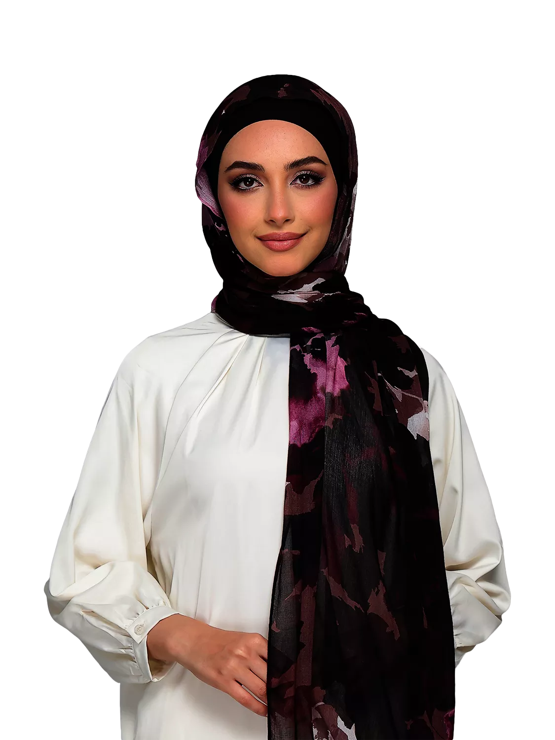 Bokitta abstract print jersey hijab set (British brand)