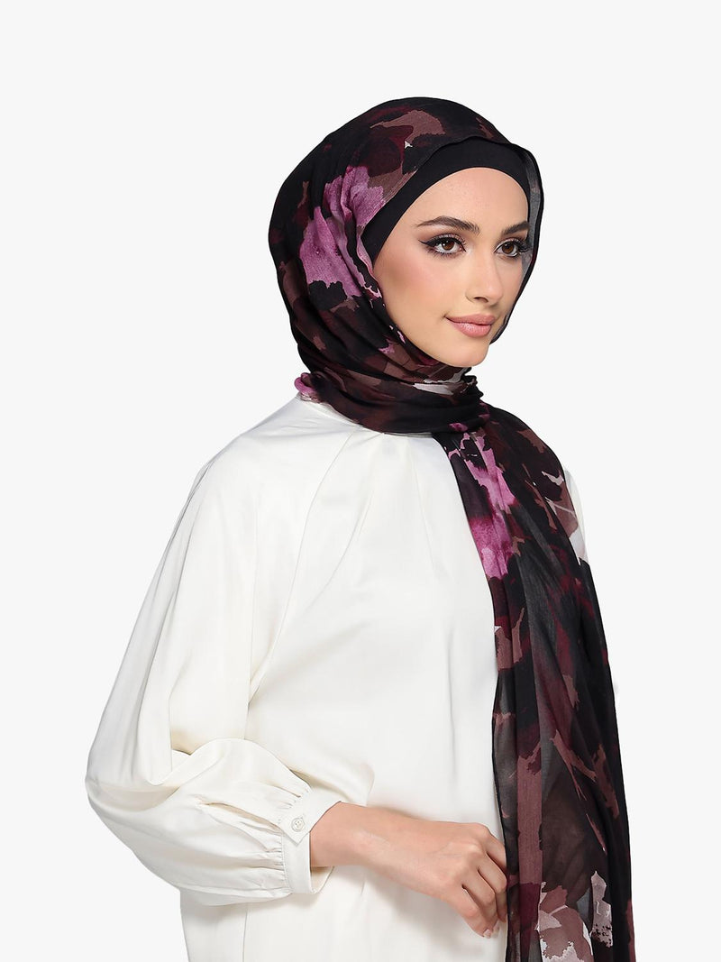 Bokitta abstract print jersey hijab set (British brand)
