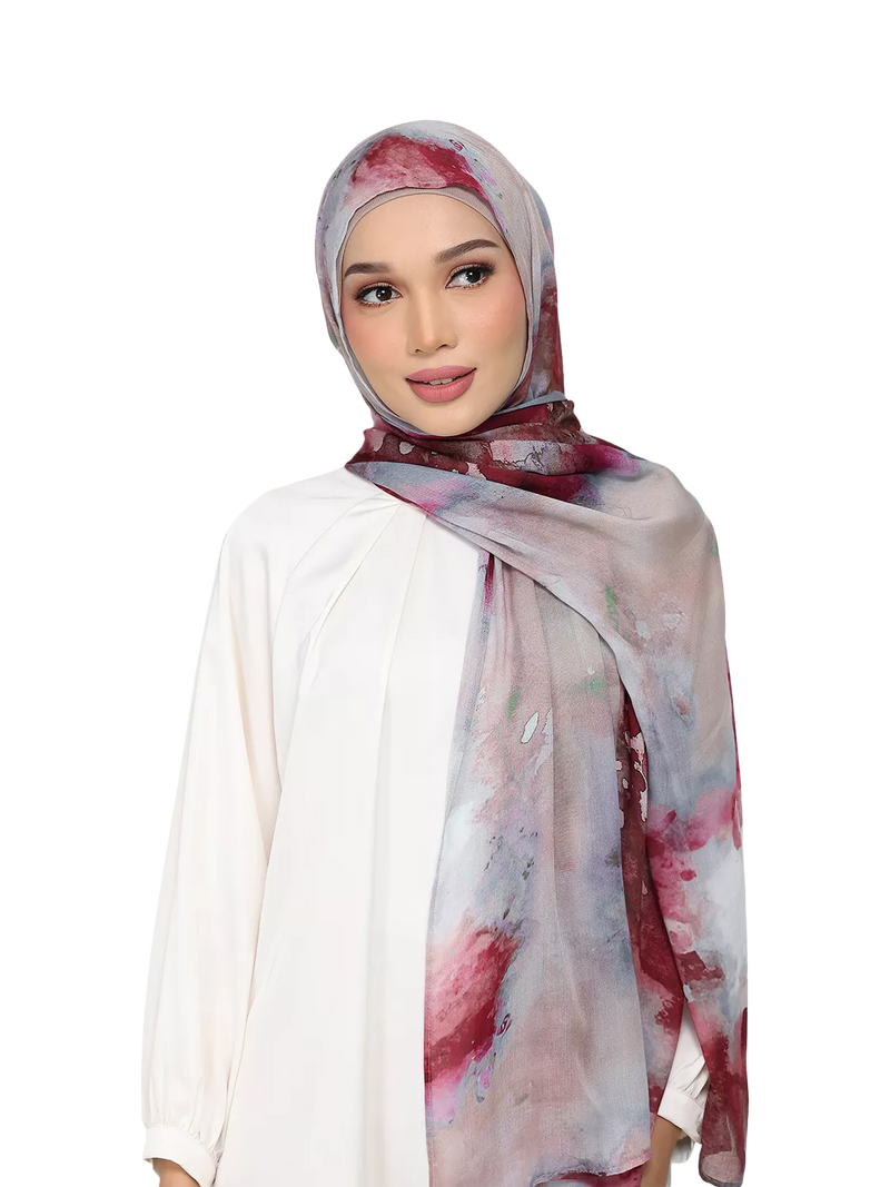 Bokitta Loose Freestyle Watercolour Hijab Set