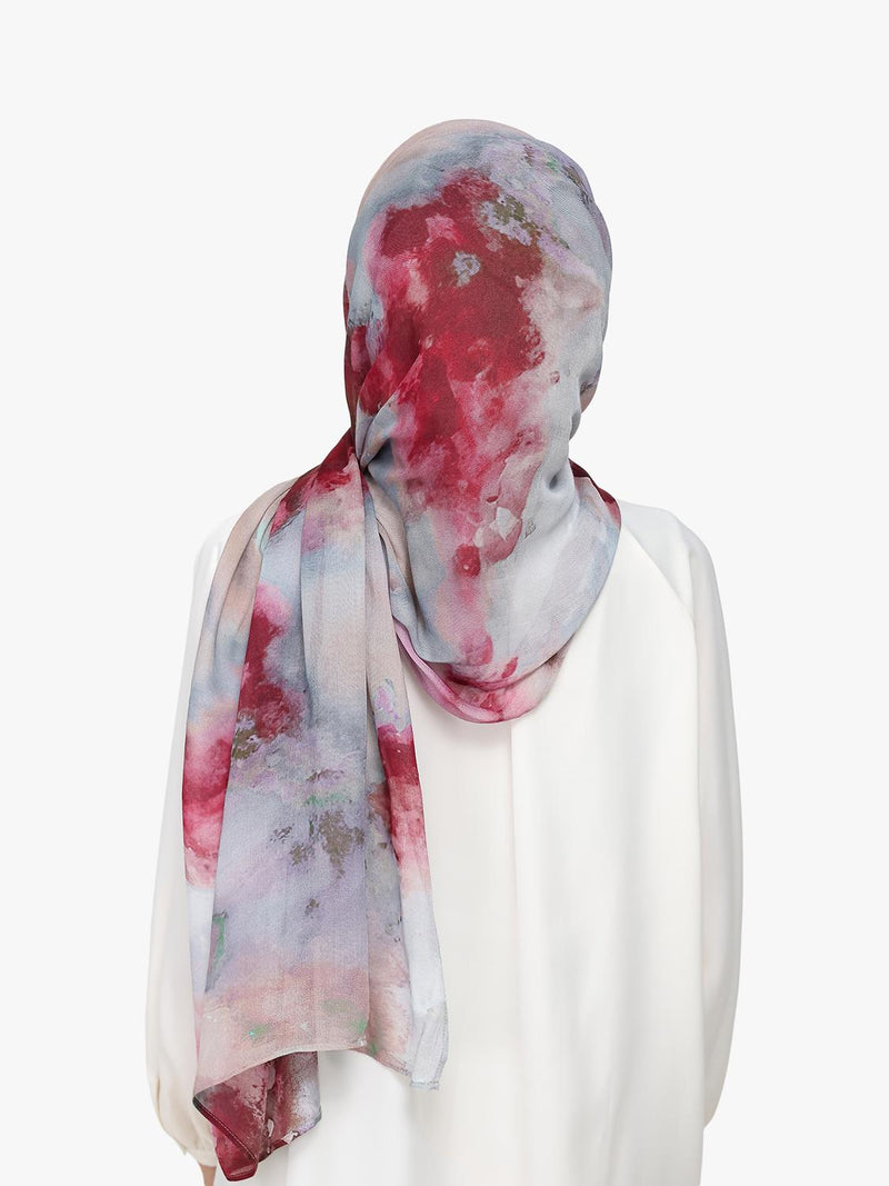 Bokitta Watercolour hijab set with TENCEL Modal, UK version