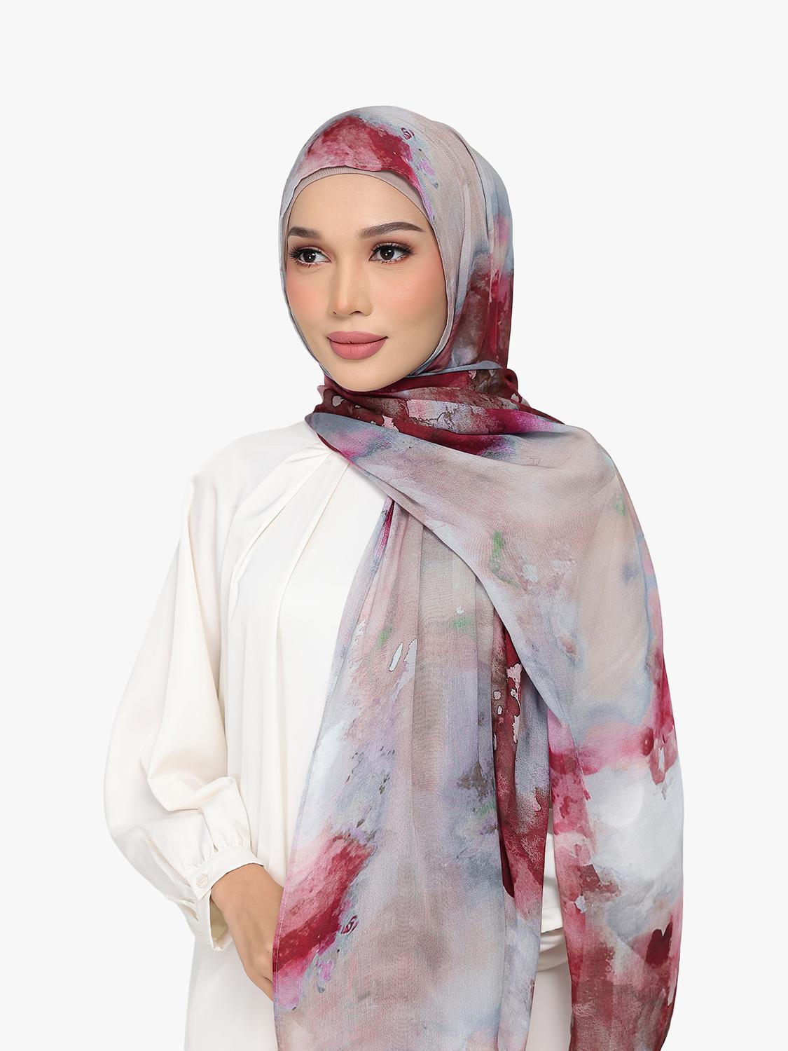 Bokitta Watercolour hijab set with TENCEL Modal, UK version
