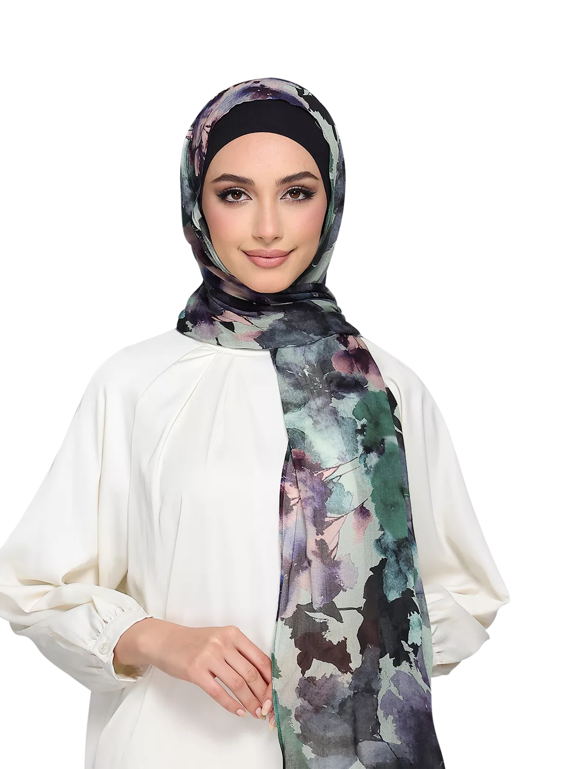 Bokitta Abstract Print Jersey Hijab Set with TENCEL Modal