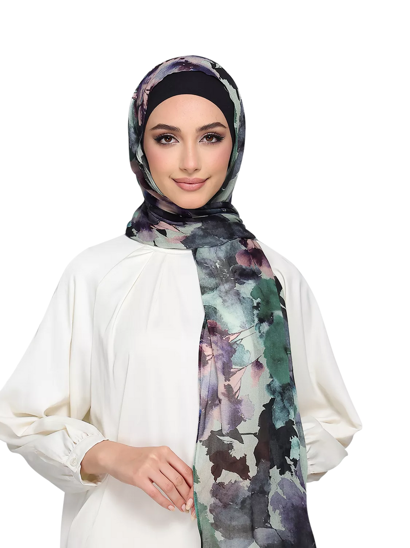 Bokitta Abstract Print Jersey Hijab Set with TENCEL Modal