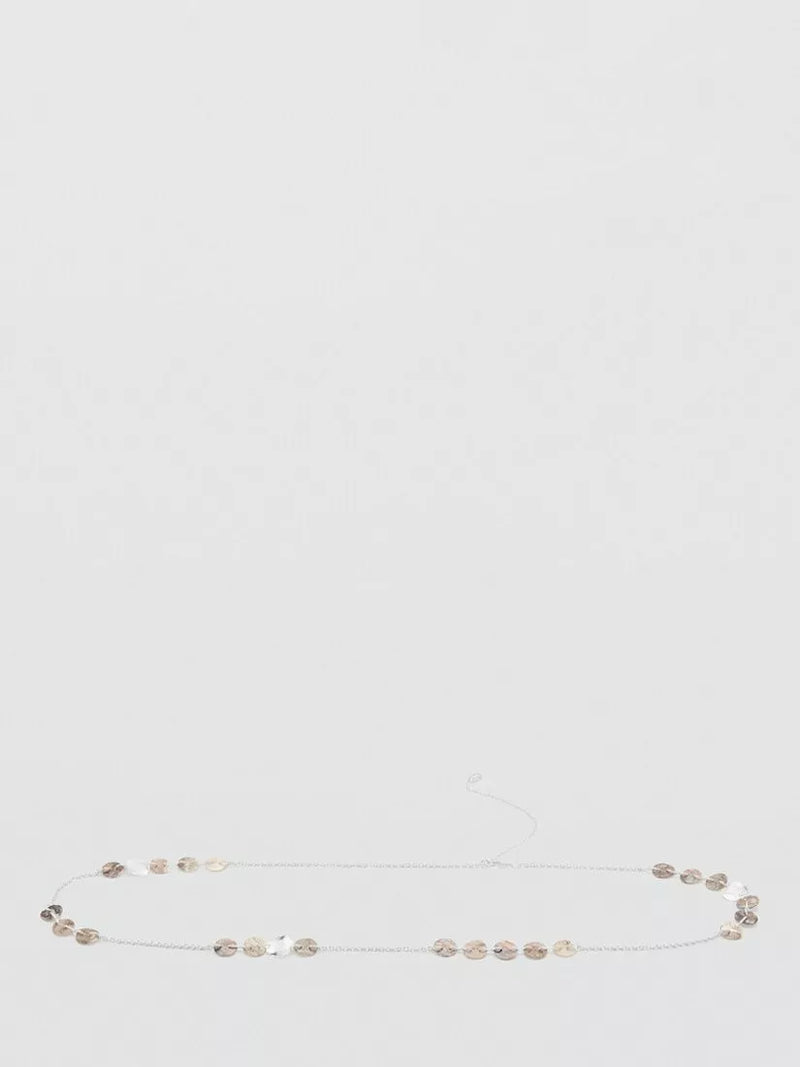 Mango waist belt silver disc chain, imported from the UK