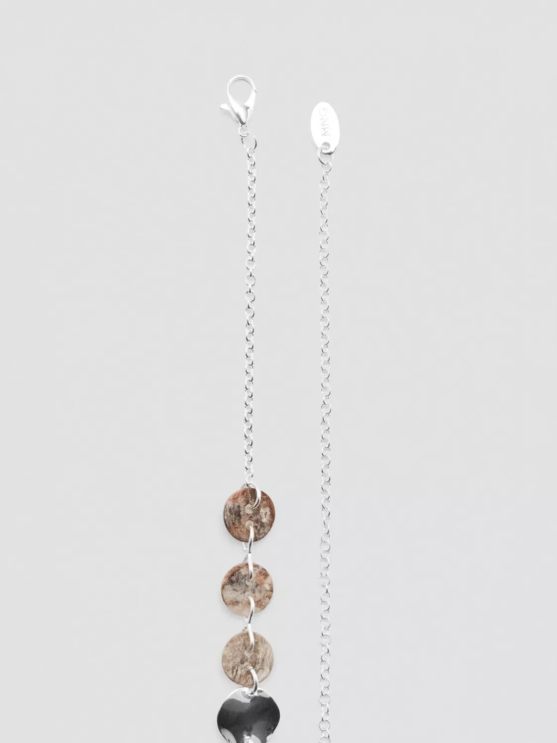 Mango waist belt silver disc chain, imported from the UK