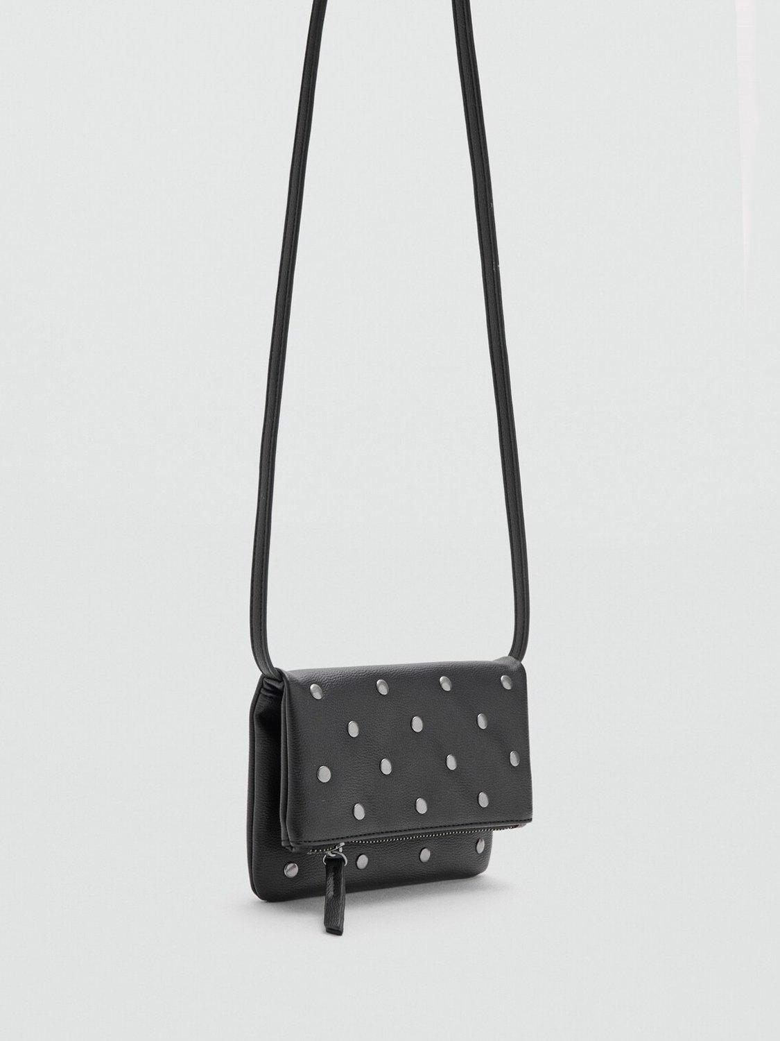 Mango kids crossbody bag black with studs, UK version