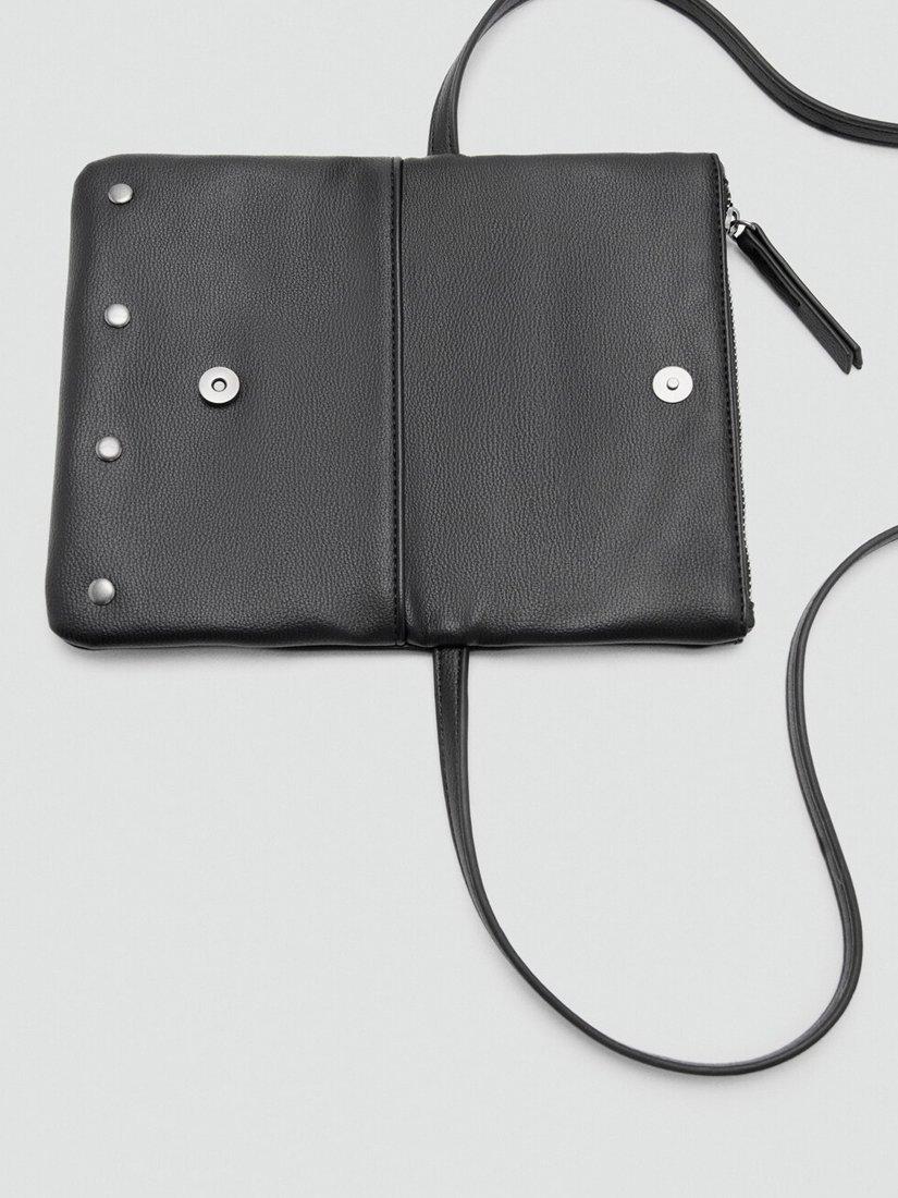 Mango kids crossbody bag black with studs, UK version