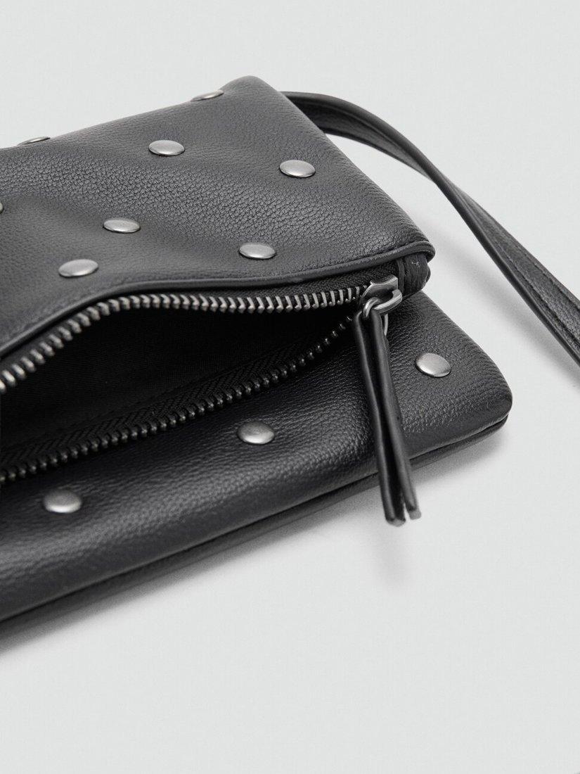 Mango kids crossbody bag black with studs, UK version