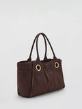 Mango cotton tote bag in chocolate colour, British product