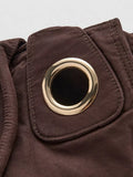 Mango cotton tote bag in chocolate colour, British product