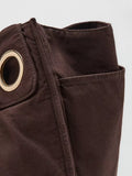Mango cotton tote bag in chocolate colour, British product