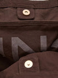Mango cotton tote bag in chocolate colour, British product