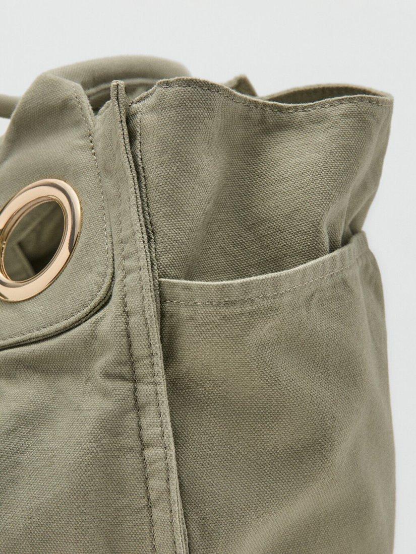 Mango everyday tote bag green, UK version