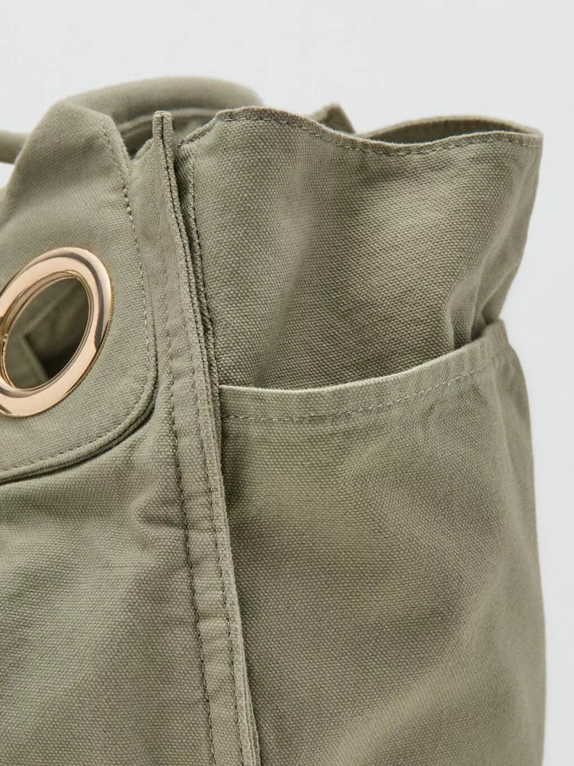 Mango everyday tote bag green, UK version