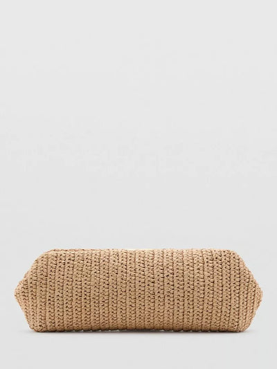 John Lewis Mango Woven Beaded Strap Clutch Bag, Beige- Buy online at McGrocer