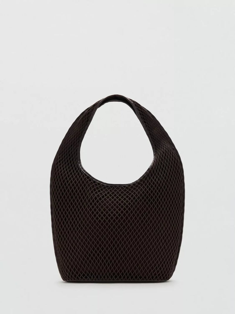 Mango mesh shoulder bag chocolate - British product