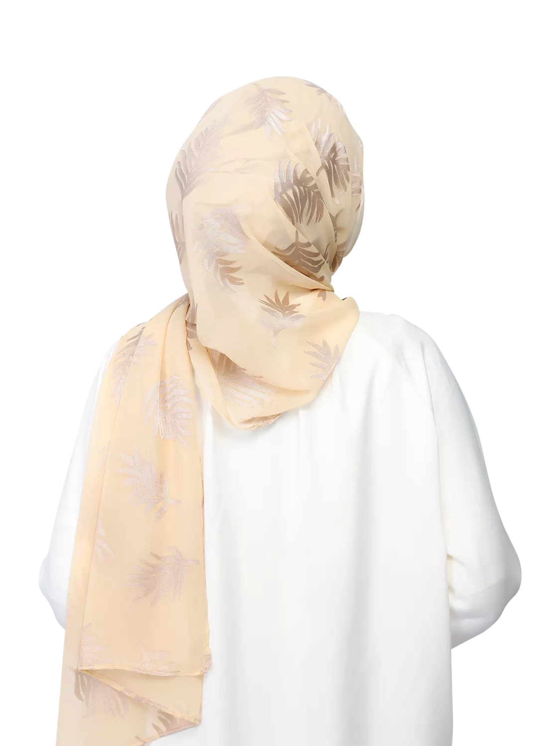 Bokitta Nakheel palm print shawl set in gold, imported from the UK