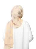 Bokitta Nakheel palm print shawl set in gold, imported from the UK