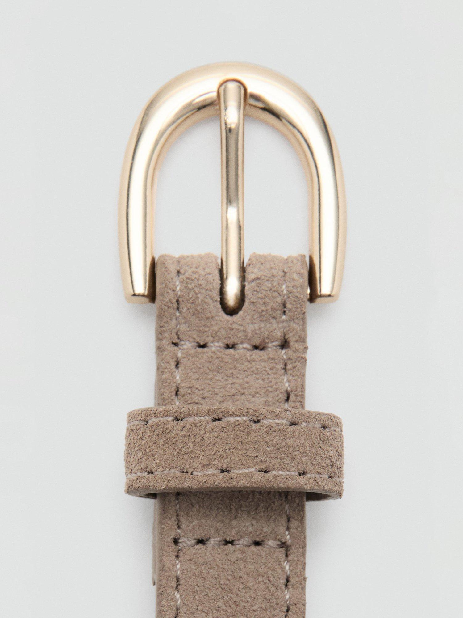 Mango taupe suede belt regular width - British product