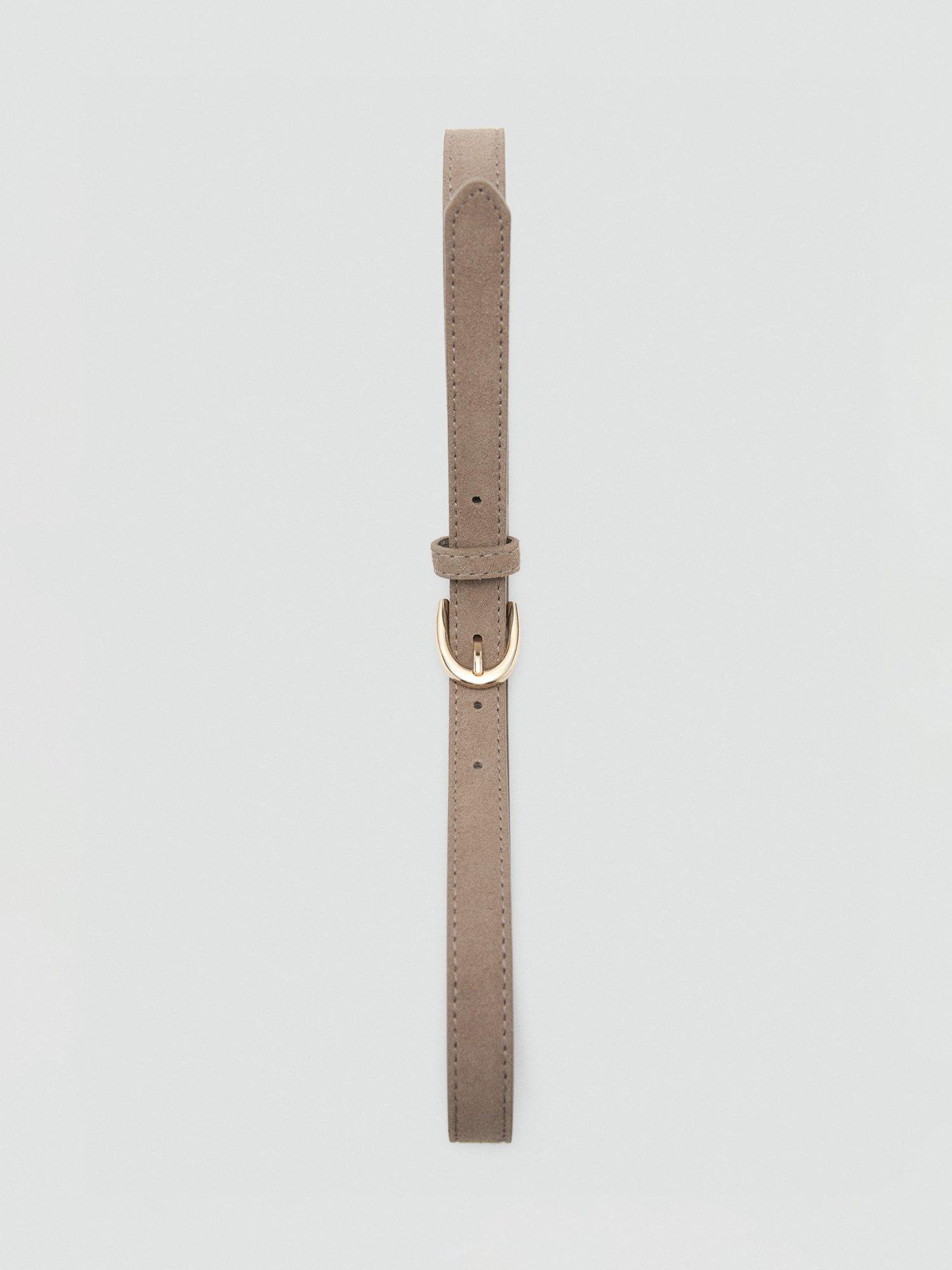 Mango taupe suede belt regular width - British product