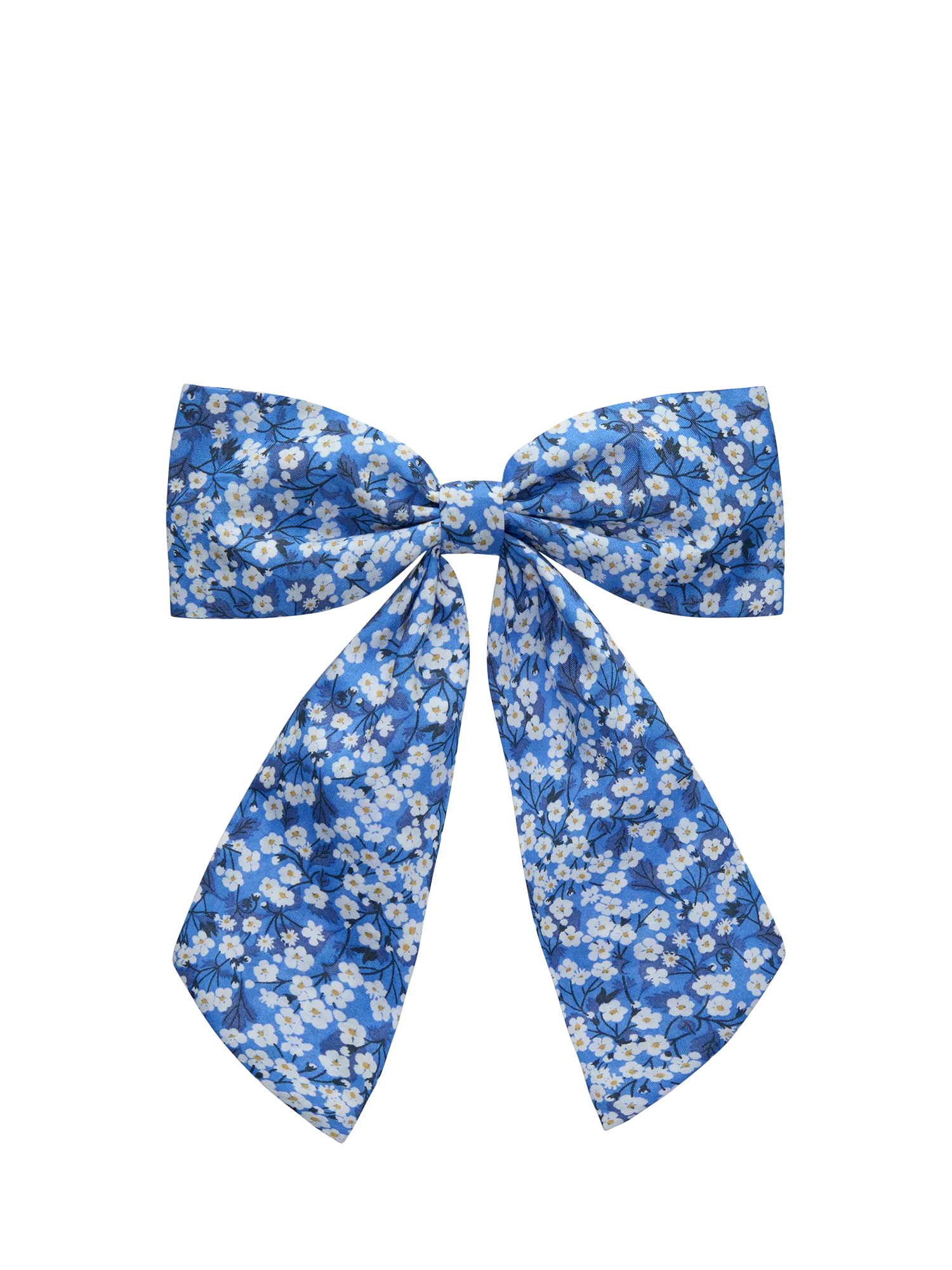 Trotters bow hair clip Blue/Multi floral, imported from the UK