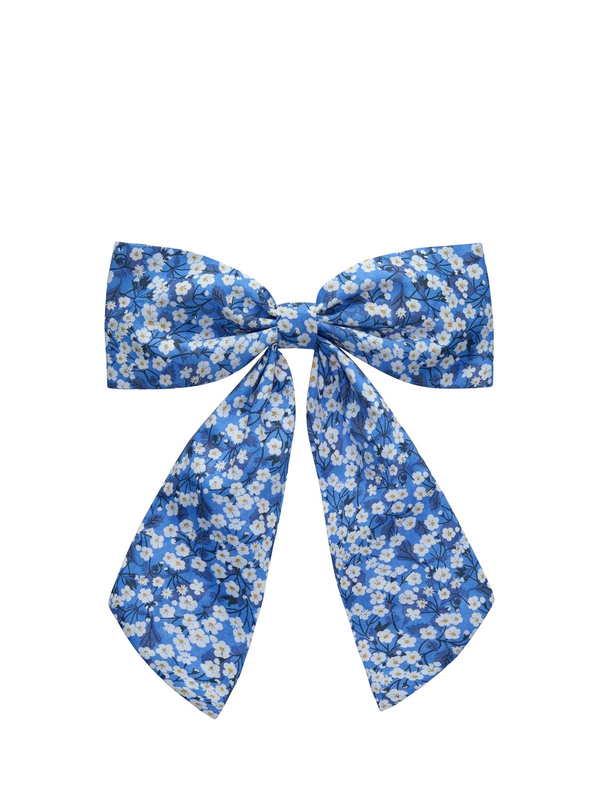 Trotters bow hair clip Blue/Multi floral, imported from the UK