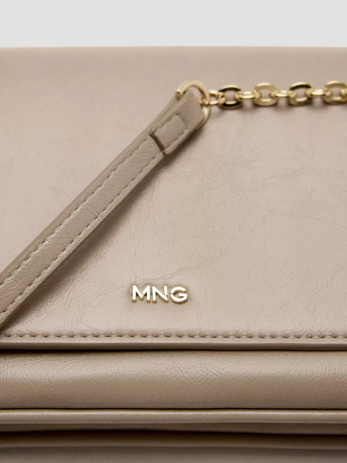 Mango chain-strap mini crossbody bag cream UK version