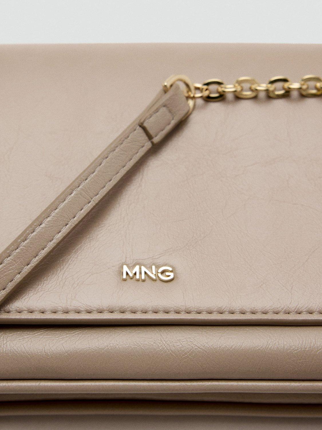 Mango chain-strap mini crossbody bag cream UK version