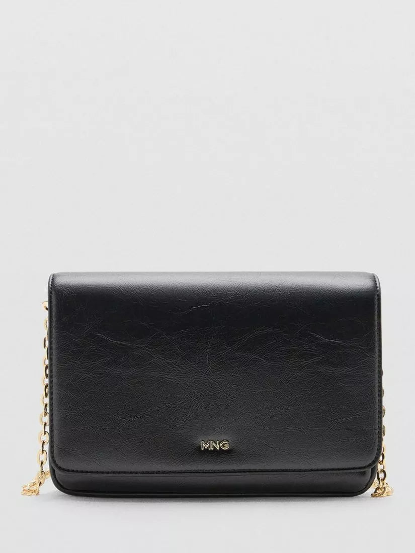 Mango mini crossbody bag with chain strap black - British product