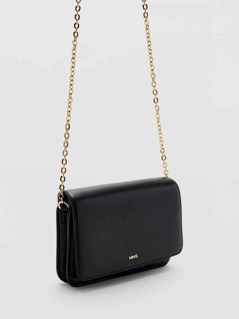 Mango mini crossbody bag with chain strap black - British product