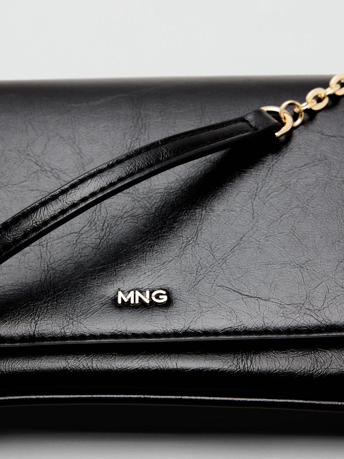 Mango mini crossbody bag with chain strap black - British product