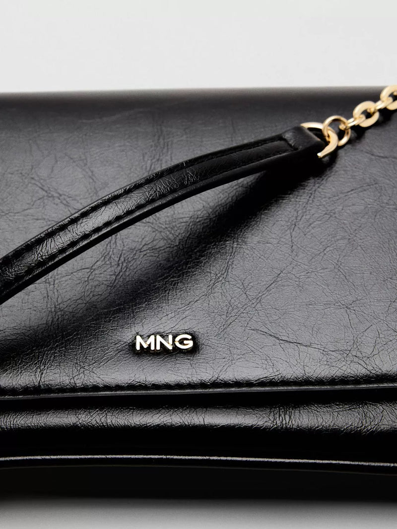 Mango mini crossbody bag with chain strap black - British product