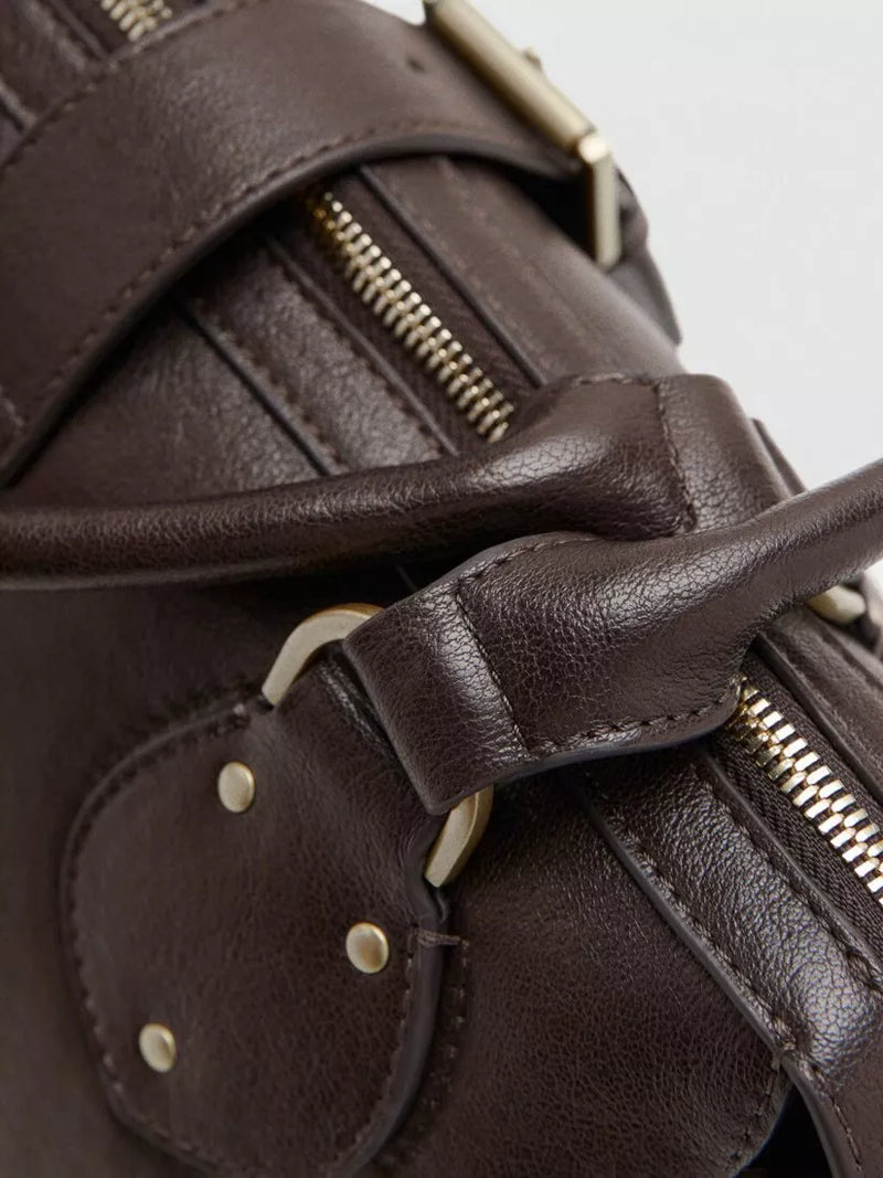 Mango satchel bag in chocolate, imported from the UK