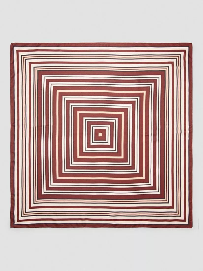 Mango geometric square scarf terracotta 70x70cm, imported from the UK