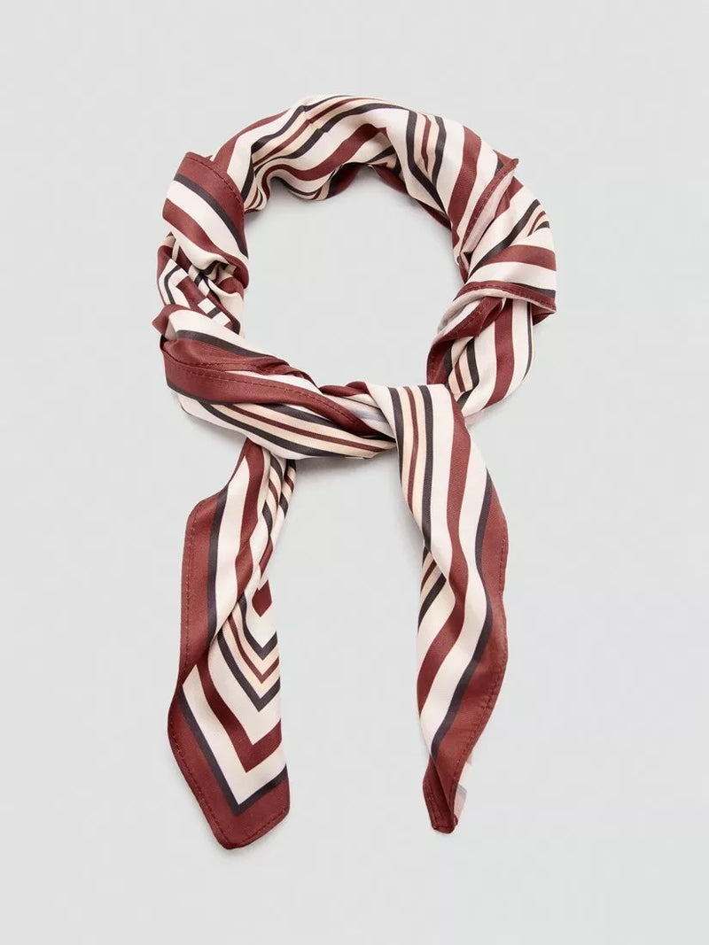 Mango geometric square scarf terracotta 70x70cm, imported from the UK