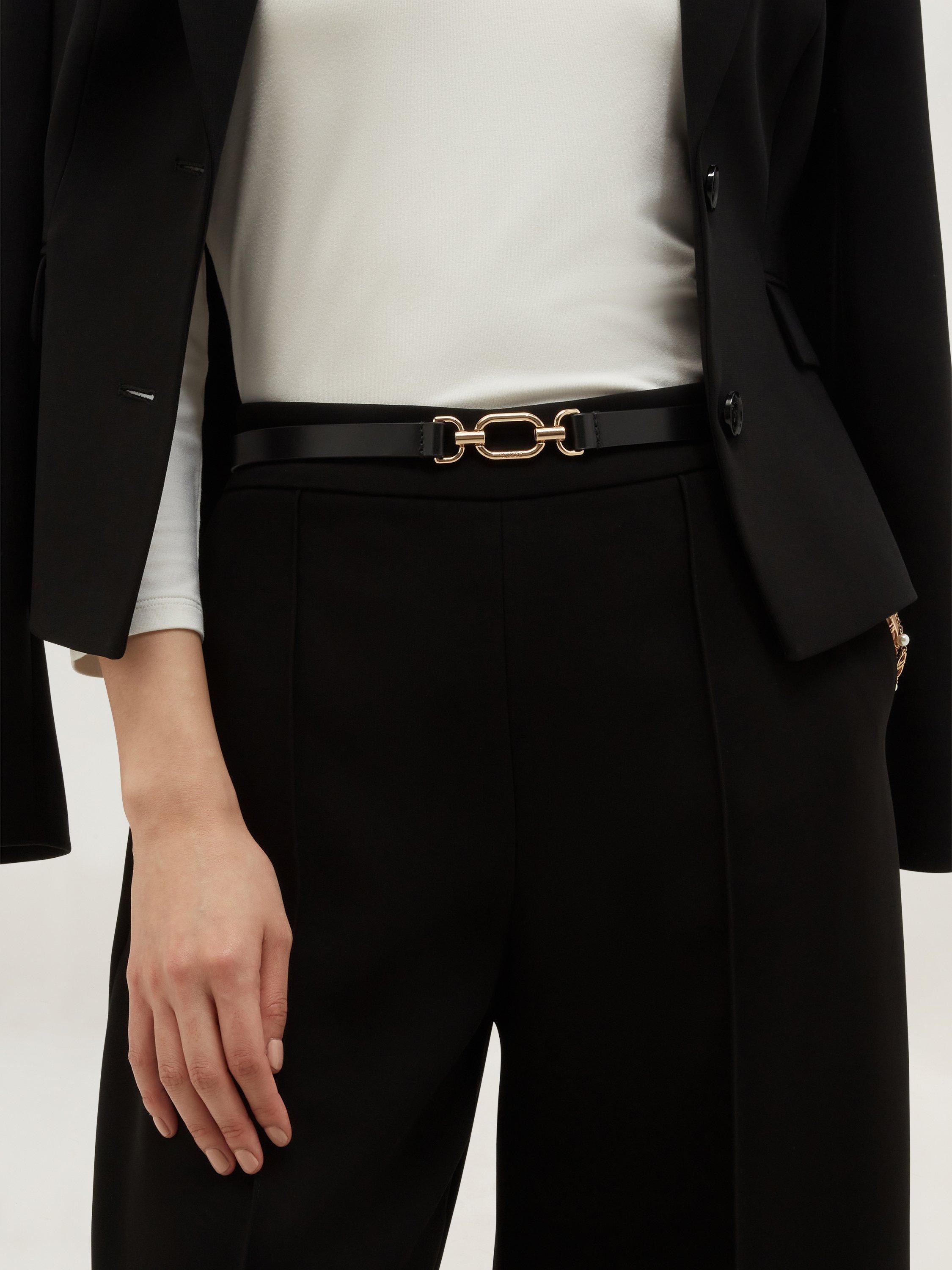 Hobbs Cecelia black leather belt, imported from the UK