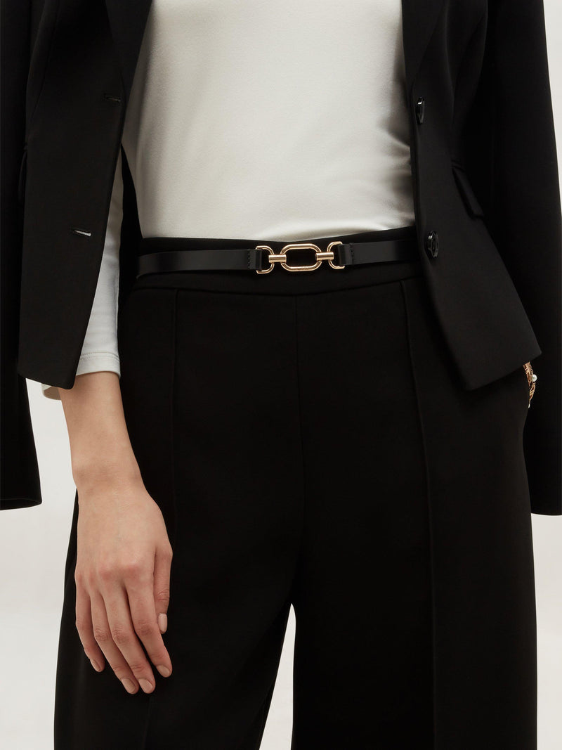 Hobbs Cecelia black leather belt, imported from the UK