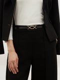Hobbs Cecelia black leather belt, imported from the UK