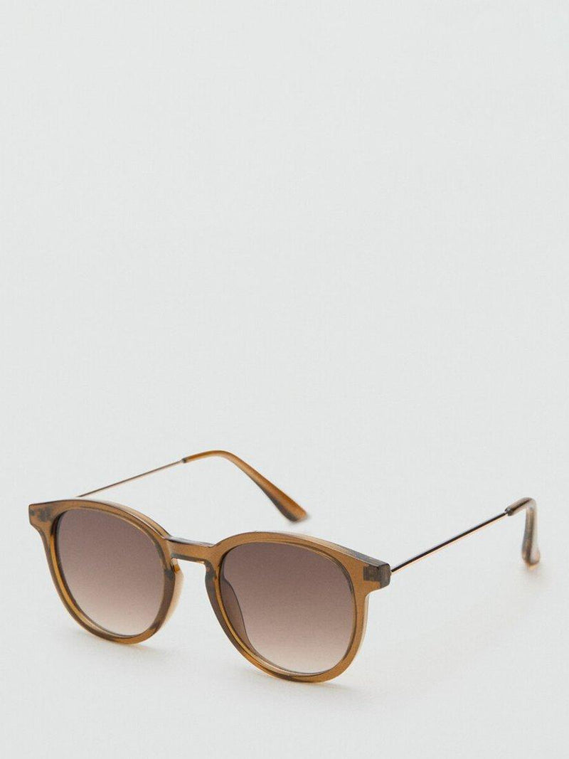 Mango slim round sunglasses with brown frame, UK version