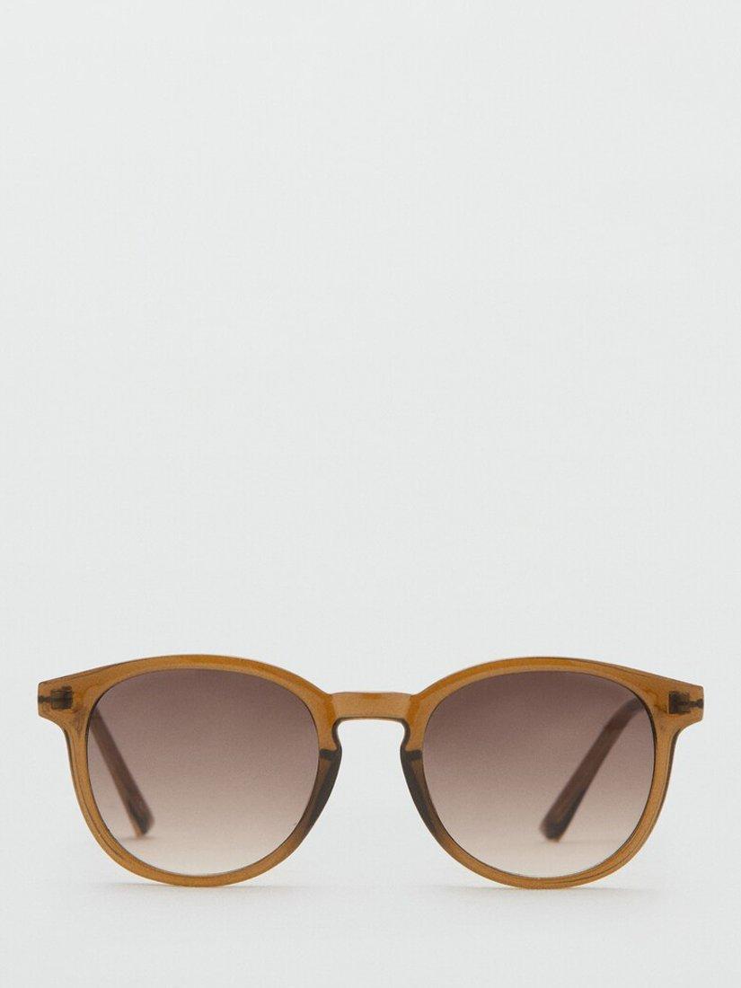 Mango slim round sunglasses with brown frame, UK version