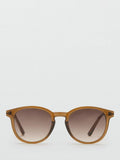 Mango slim round sunglasses with brown frame, UK version