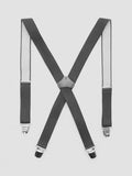 Mango grey braces with leather trim, UK version