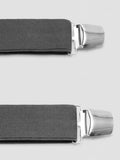 Mango grey braces with leather trim, UK version