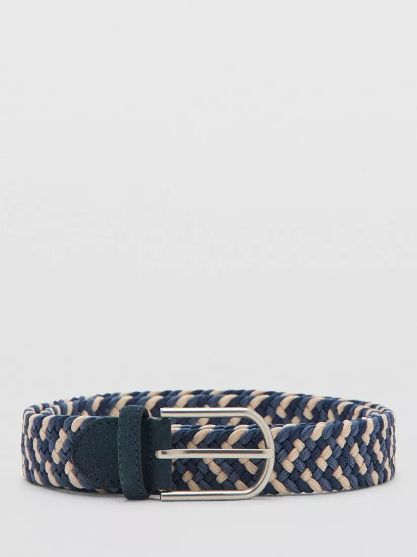 Mango braided belt navy, UK version