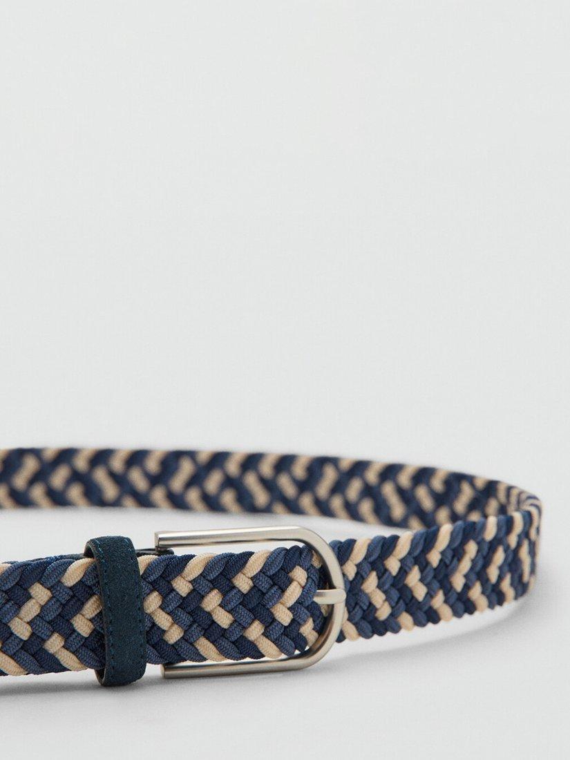 Mango braided belt navy, UK version