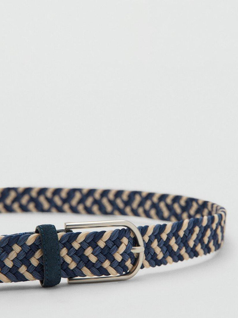 Mango braided belt navy, UK version