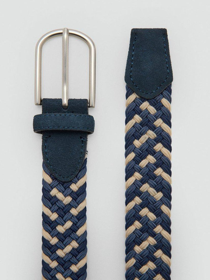 Mango braided belt navy, UK version