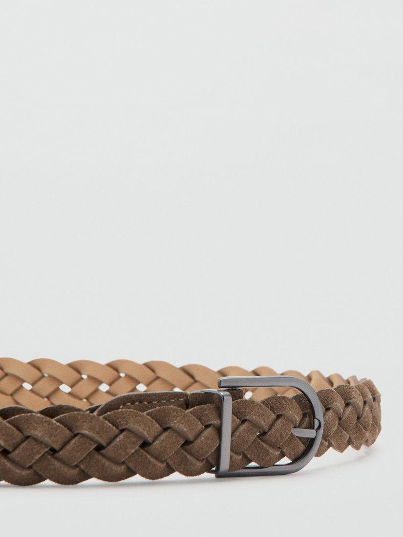 Mango braided suede belt taupe - British product